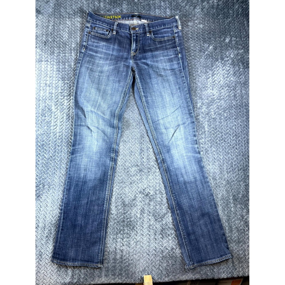 J.Crew Matchstick Stretch Jeans Women 30R Blue Medium Wash Low Rise Straight Leg